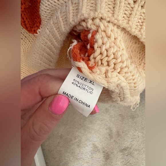 Amazon Striped Blue and Orange Women's Sweater size XL - Picture 3 of 6